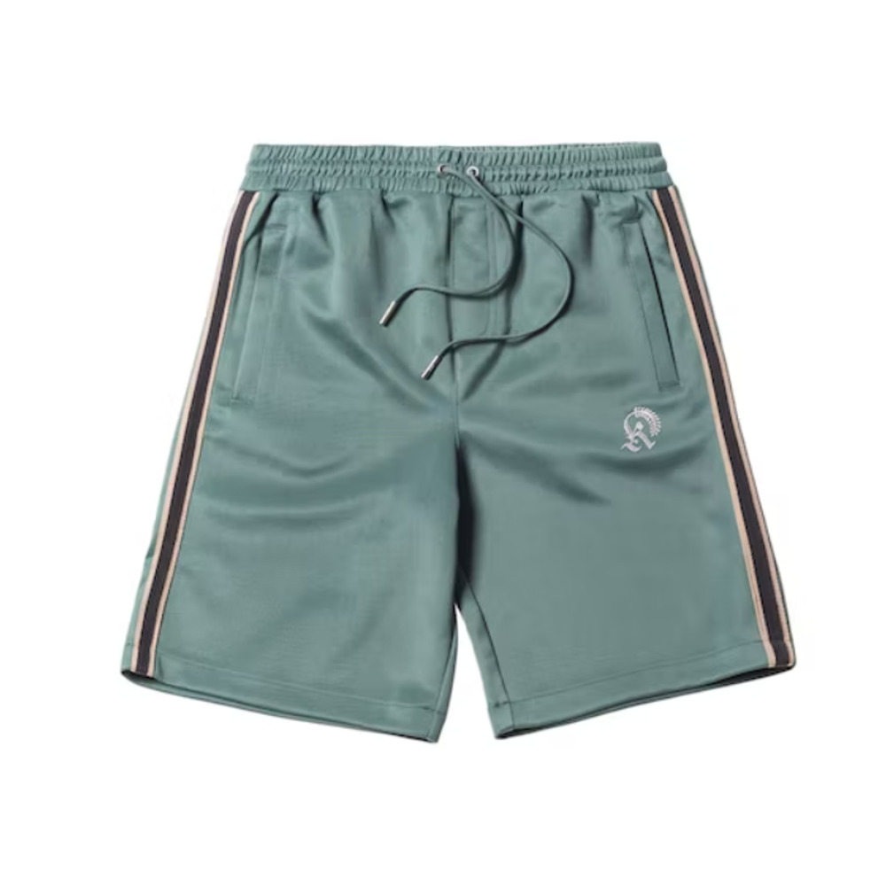 KITH Athletic Track Casual Shorts Sage Green with stripe‎ and logo Size XL